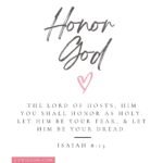 Honor God as Holy – Isaiah 8:13