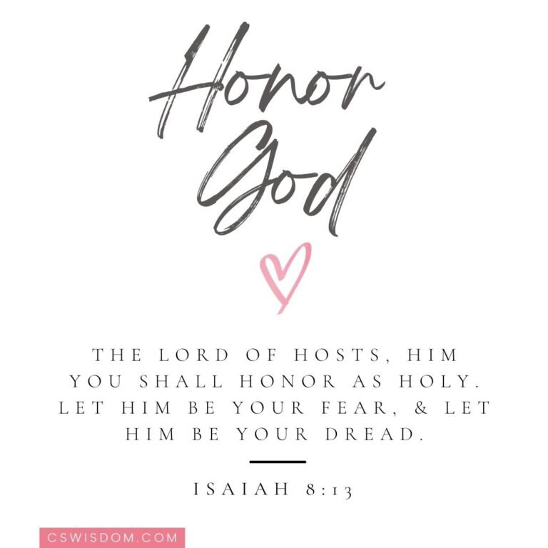 Honor God as Holy – Isaiah 8:13