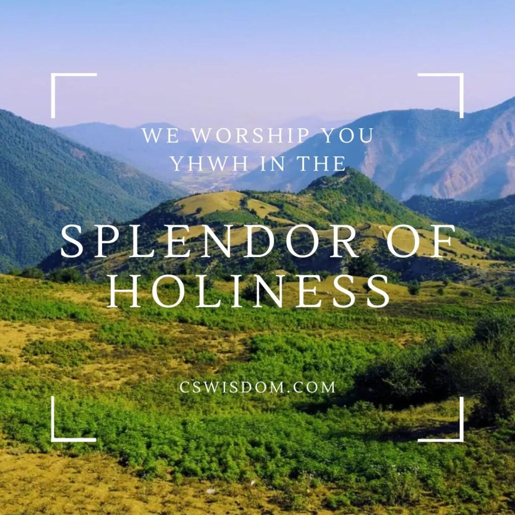 We Worship You YHWH in the Splendor of Holiness – 1 Chronicles 16:29