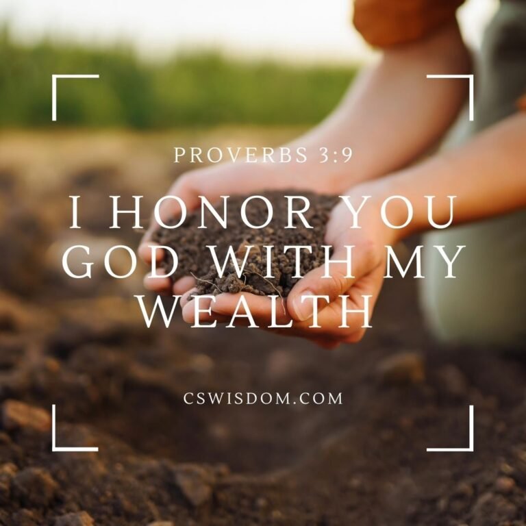 I Honor You God with My Wealth – Proverbs 3:9